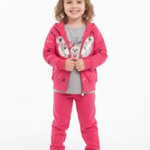 طقم ترينج بناتى + تيشيرت فراشه  2لون